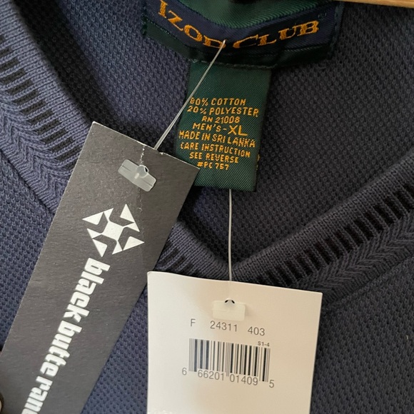 Izod Men's V-Neck Sweater Vest Size XL Golf Black Butte Ranch NWT New - Picture 6 of 7